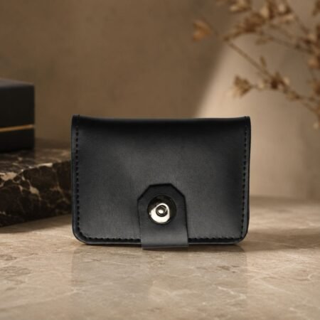 Magnetic Button Lock Synthetic Wallet | Stylish & Secure
